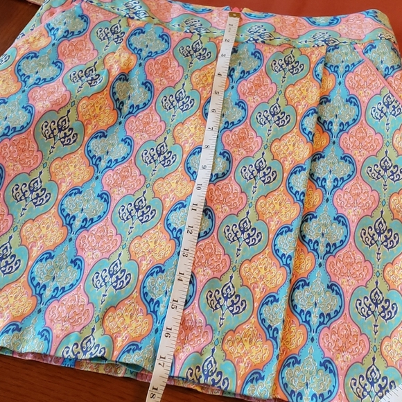 Peter Millar Pink & Blue Print Golf Skort Sz 4 - Picture 7 of 9